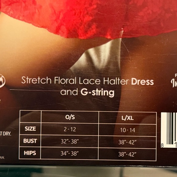 Fantasy Lingerie Vixen Red Halter Chemise - Picture 3 of 7